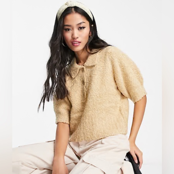 NWT Vero Moda Cozy Textured Knit Polo Sweater – Size M - Picture 2 of 5